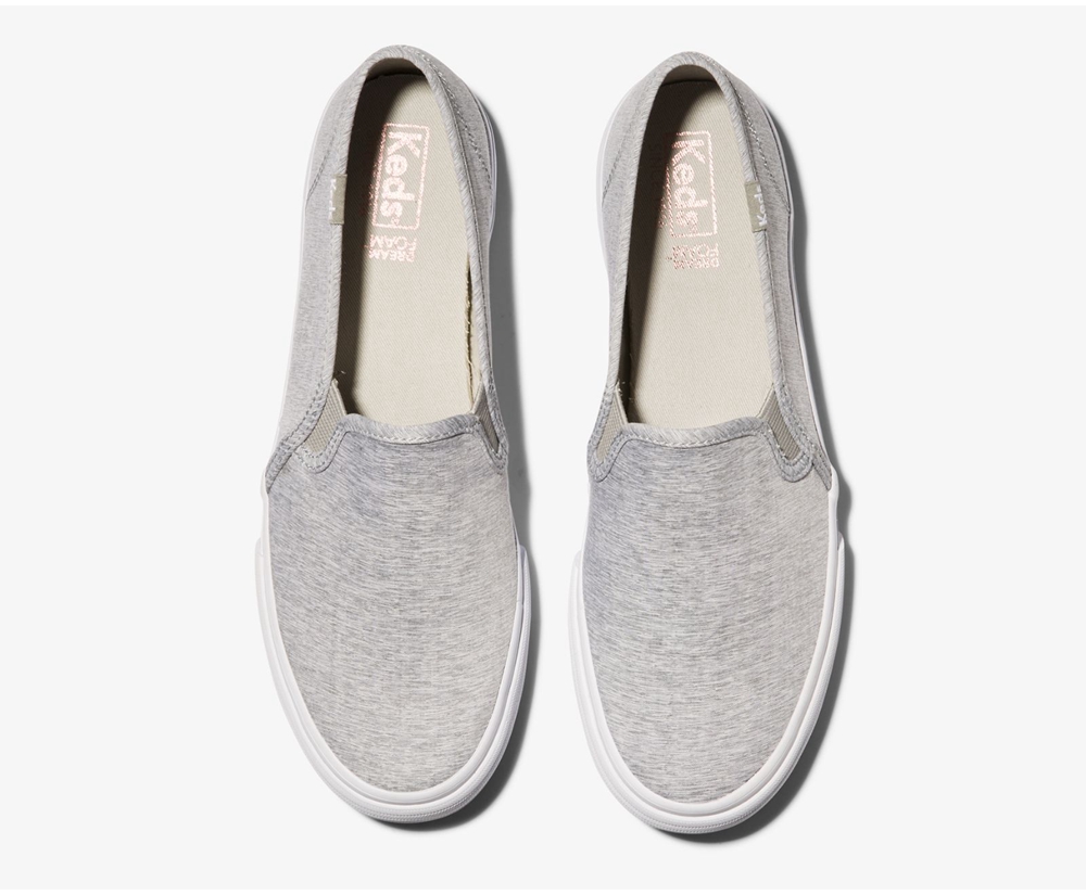 Keds Slip Ons Damen Grau - Double Decker Heathered Woven - WVN-237946